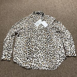 Theory Classic Leopard Blouse - Small - New With Tags - $325 N0105519 022